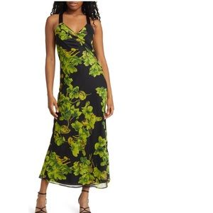 Topshop Floral Print Crossback Maxi Dress